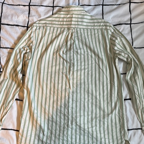 Zara Shirt Mens Size Medium Relaxed Fit Long Sleeve Button Pocket Striped - Picture 4 of 4
